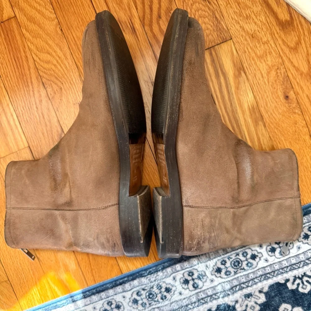 Maison Margiela Brown Suede Men’s Ankle Boots Vibram Sole Back Zip Size 45